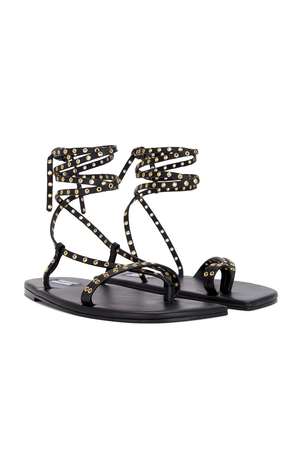 Сандалии на плоской подошве с ремешками Alaïa, цвет Noir