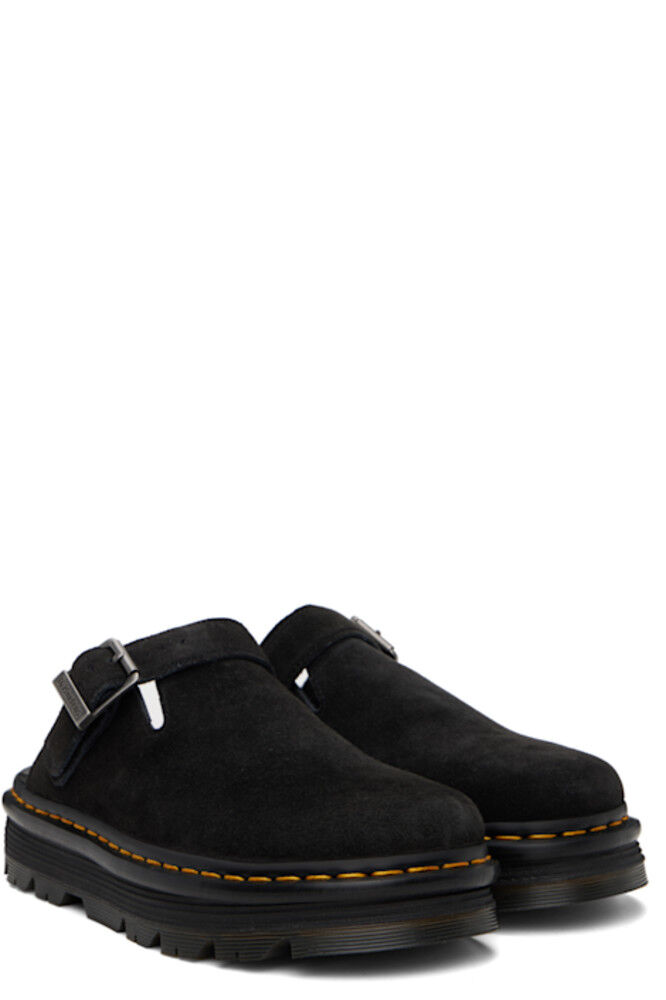 Черные замшевые туфли Zebzag Casual Slingback Platform Slip-on Loafers Dr. Martens — фото 4