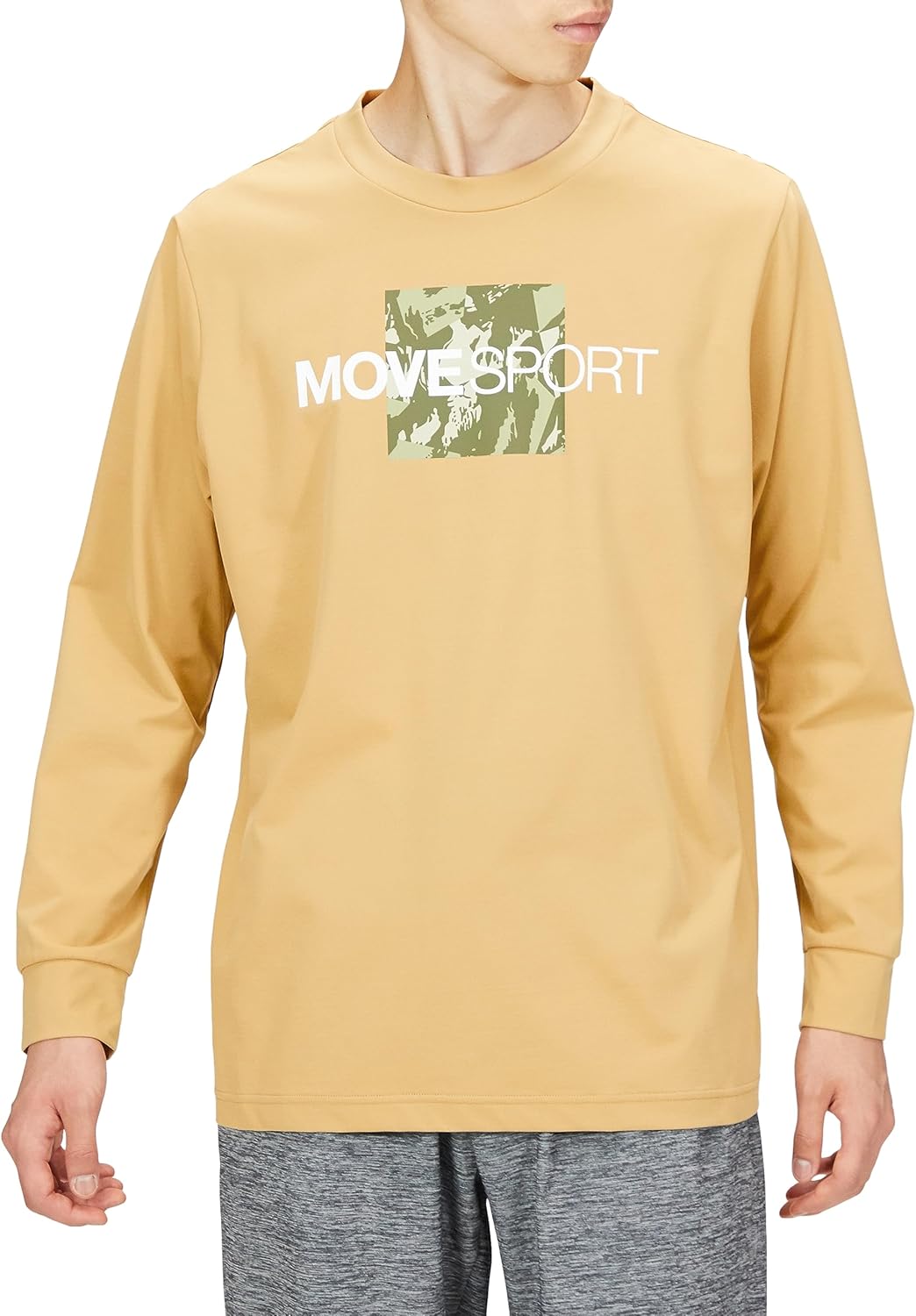 

Футболка с длинными рукавами MOVESPORT (Move Sports) Descente, квадратный логотип, защита от солнца, эластичная ткань, защита от УФ-излучения, унисекс, для взрослых