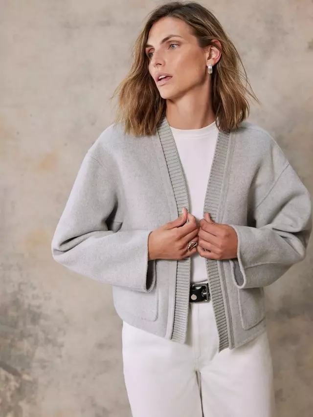 

Куртка Mint Velvet Wool Blend Boxy, серый