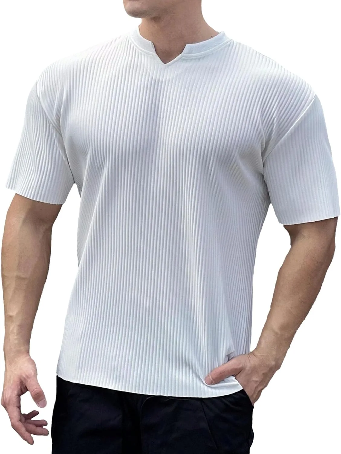 

Мужская футболка с v-образным вырезом, дышащая, свободного кроя Maiyifu-GJ