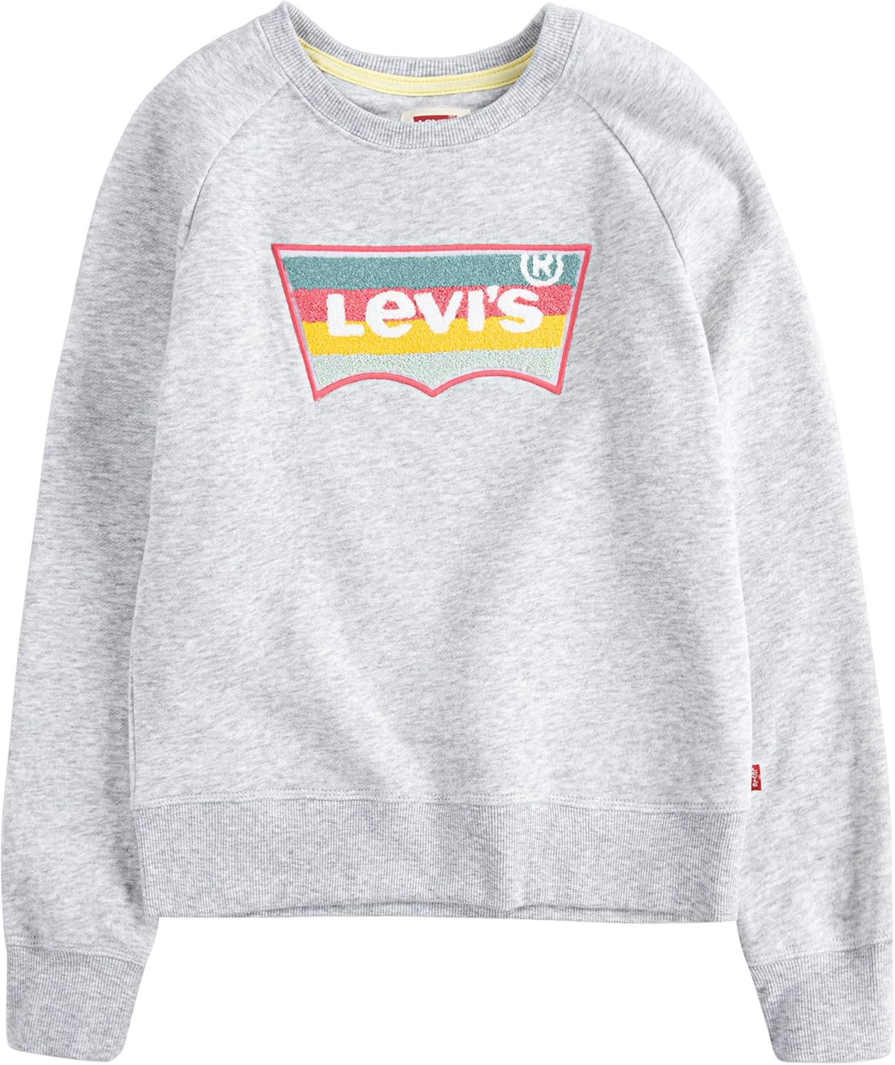 

Толстовка Levi's для девочек с круглым вырезом, Light Grey Heather/Stripe