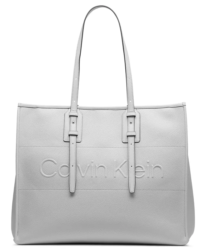 

Современная базовая сумка-тоут Calvin Klein, серый