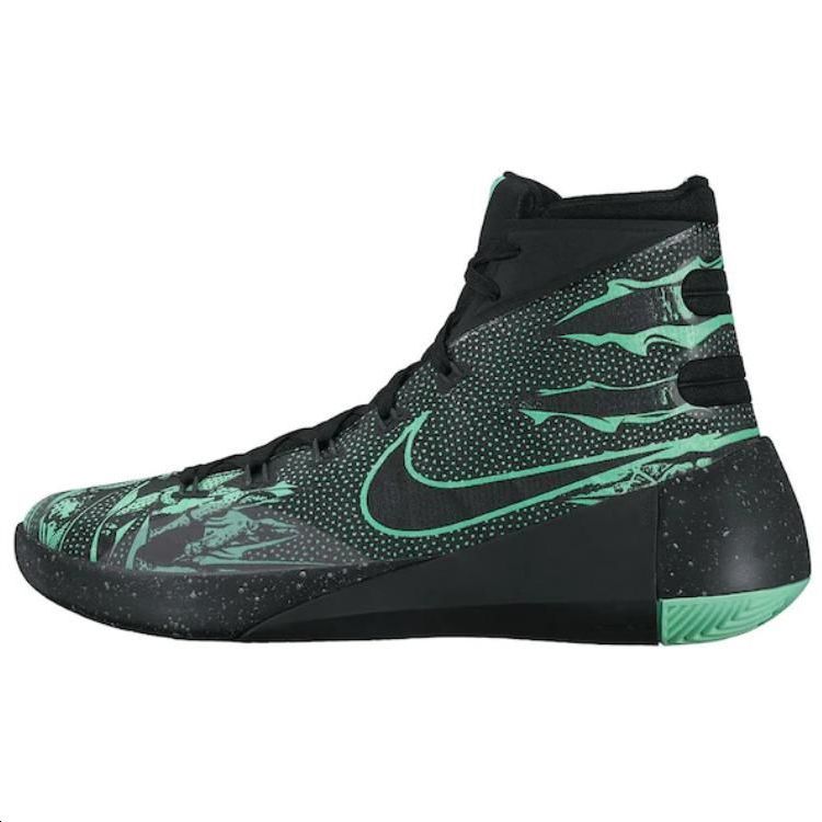 

Кроссовки Nike Hyperdunk 2015 Black Green Glow, черный