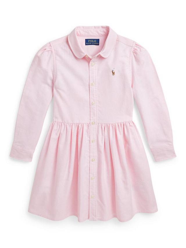 

Детское платье-рубашка из оксфордского хлопка Polo Ralph Lauren, Bath Pink
