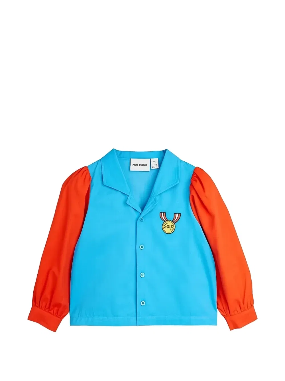Рубашка с вышивкой Mini Rodini, синий