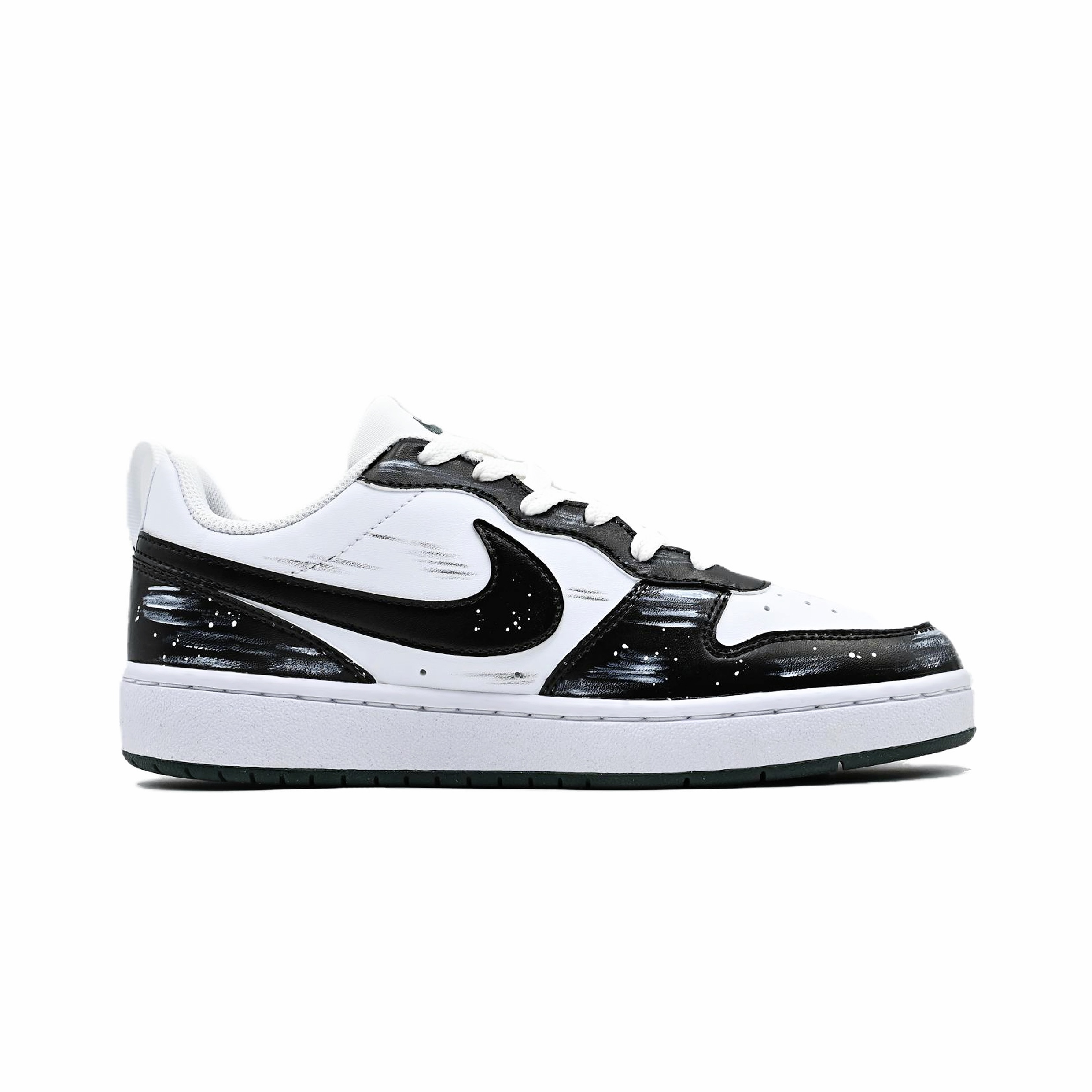 Nike Кроссовки для скейтбординга Court Borough Lunar Eclipse Star Slip Resistant Abrasion Resistant низкие детские Black White — фото 2