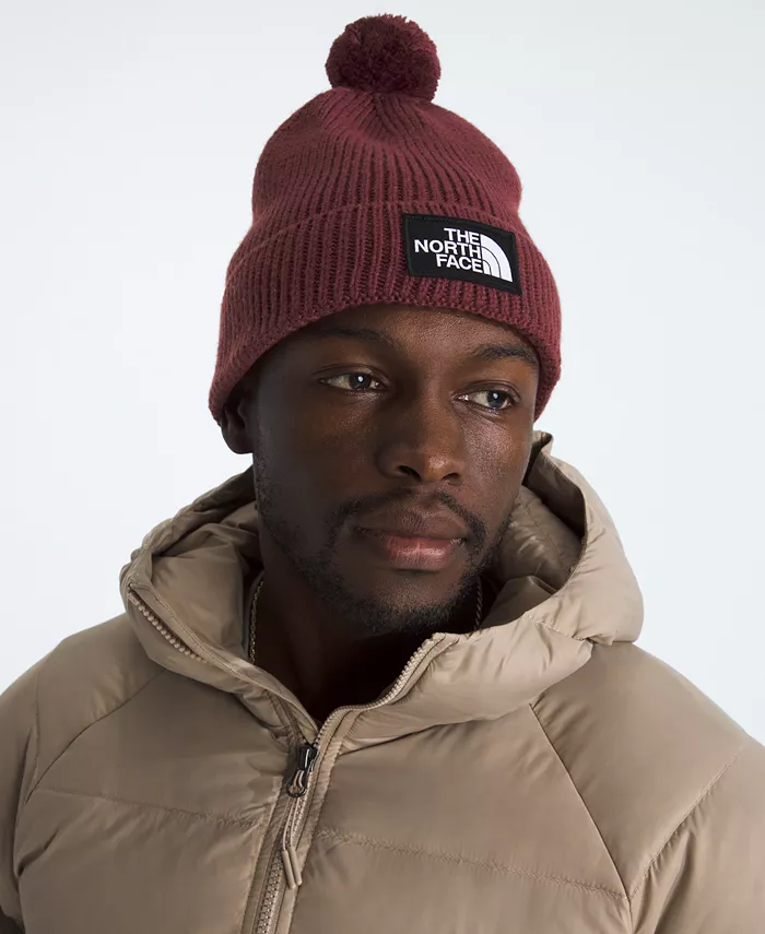 

Мужская шапка-бини с логотипом и помпоном The North Face, серый