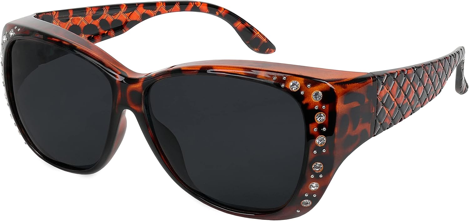 

Солнцезащитные очки, надеваемые поверх обычных очков для женщин, с защитой от УФ-излучения, поляризованные и с HD-изображением, надеваемые поверх обычных очков Yogo Vision, 1 Pack: Brown Havana Frame With Grey Lens.