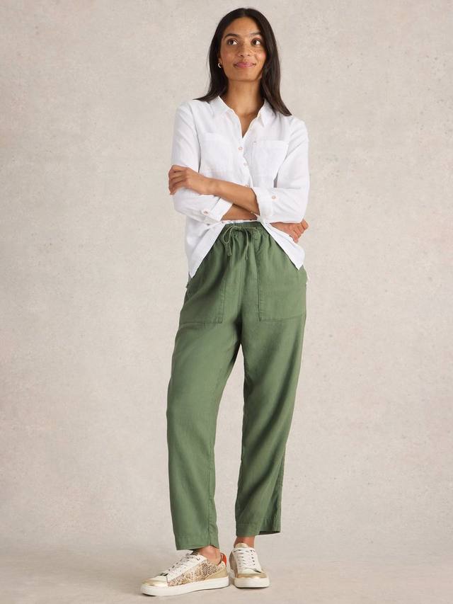 

Роскошные льняные брюки elle White Stuff, цвет Mid Green