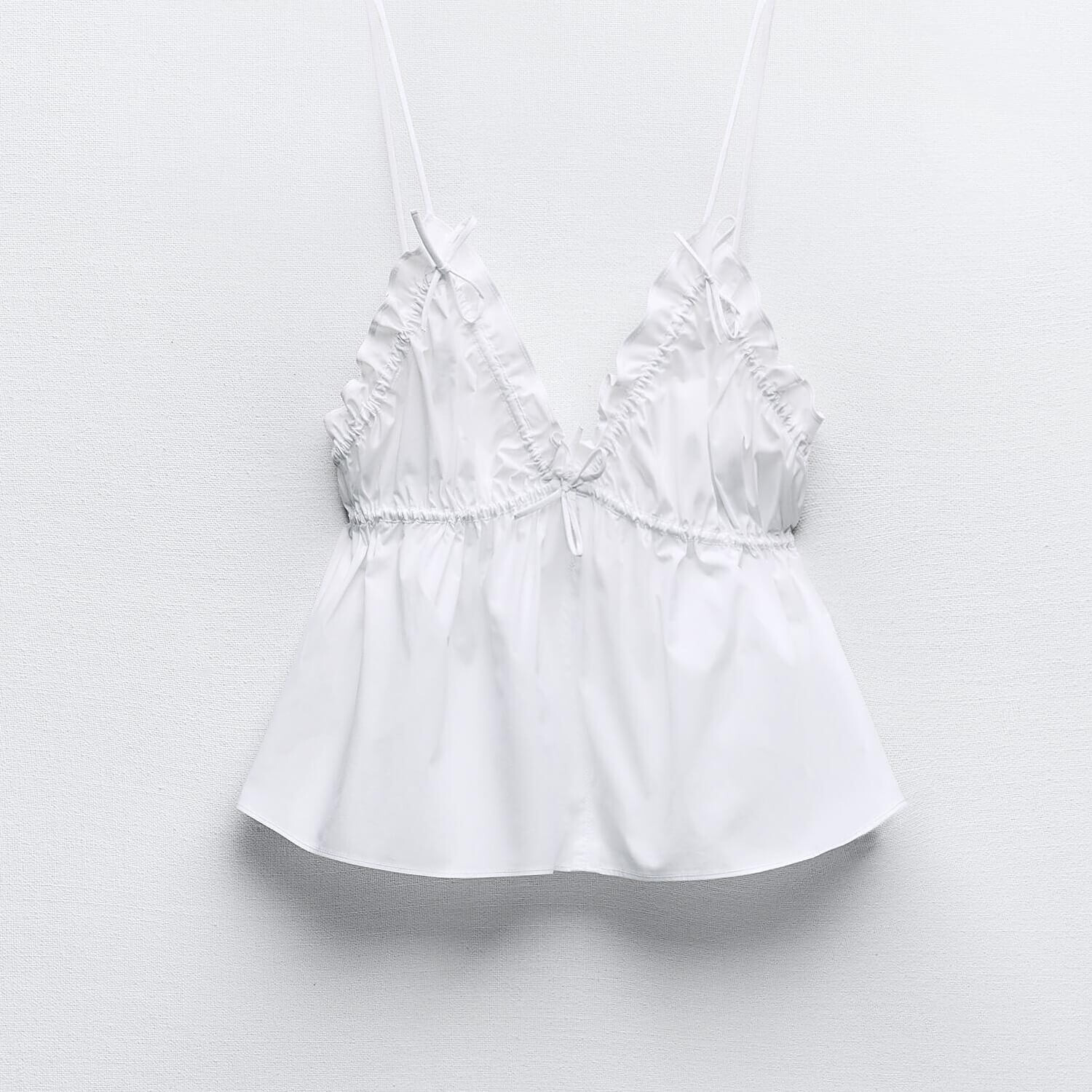 

Топ Zara Tied Poplin, белый