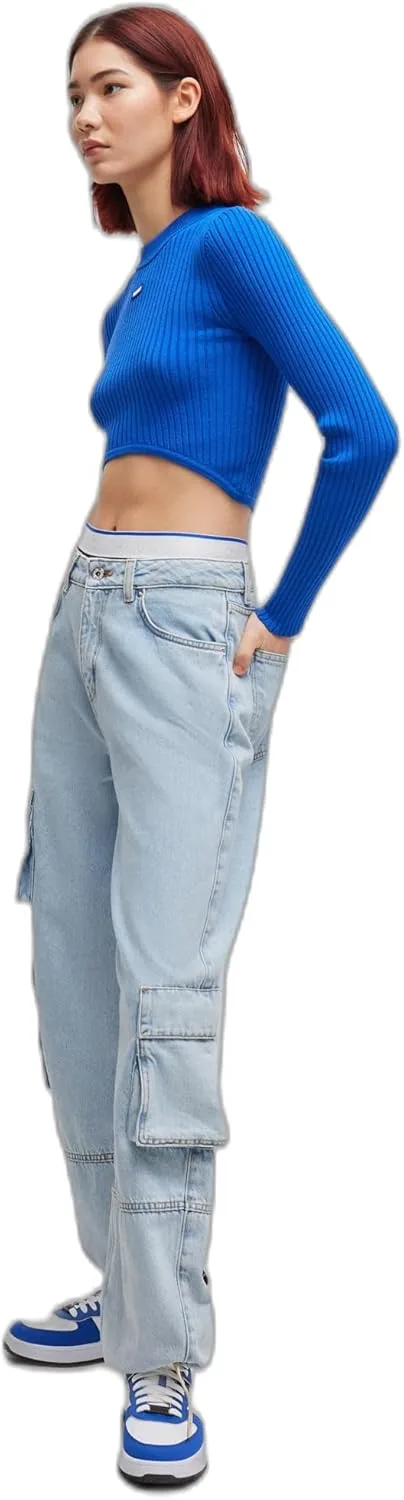 

Женские джинсовые джоггеры HUGO с карманами-карго