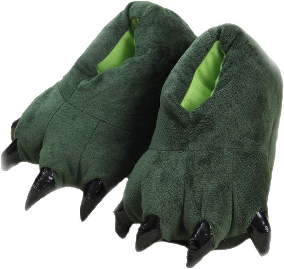 

Домашние теплые тапочки в виде лап мультяшных животных, нейтральные мягкие плюшевые тапочки Stone Mice, зеленый