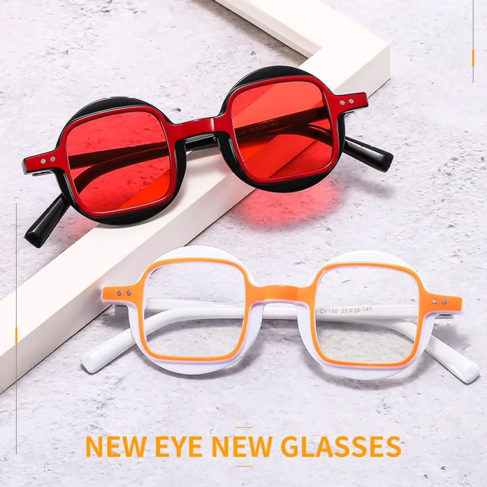 

Солнцезащитные очки в стиле панк с маленькой круглой оправой, модные солнцезащитные очки для женщин и мужчин, защита от ультрафиолета UV400 TYUVIVO, Orange Champagne