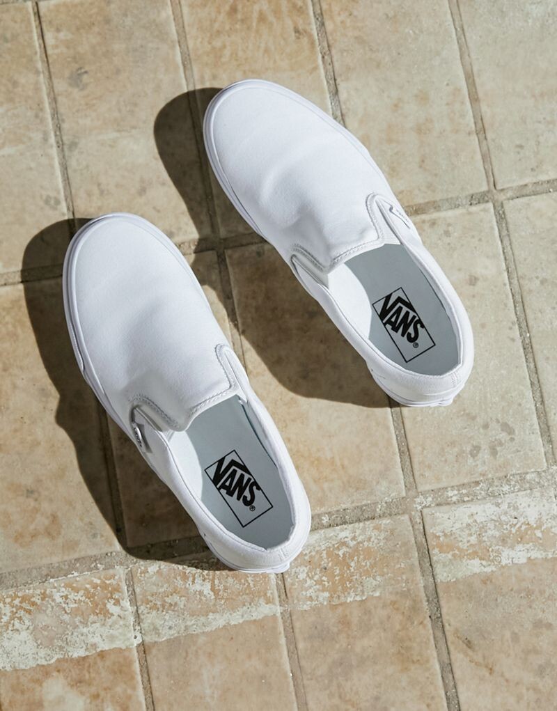 Vans Classic - Белые парусиновые туфли без шнурков