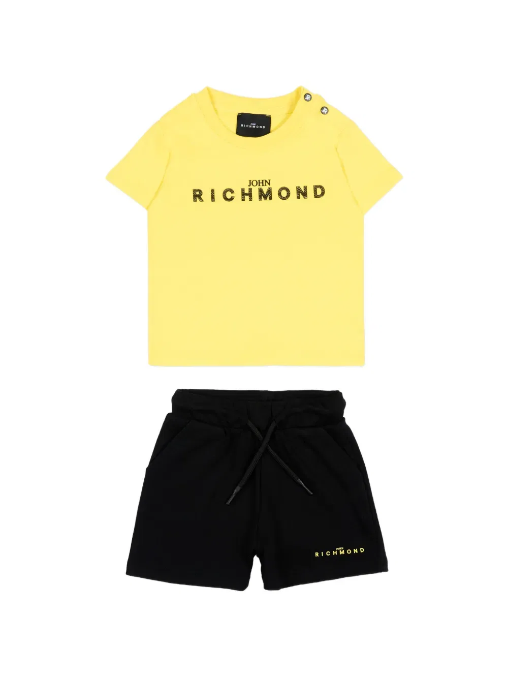 Комплект из футболки и шорт с логотипом John Richmond Junior, желтый