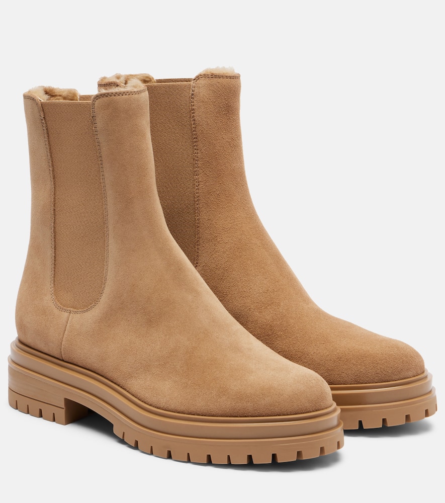 Челси из замши до щиколотки Gianvito Rossi, Camel+Camel