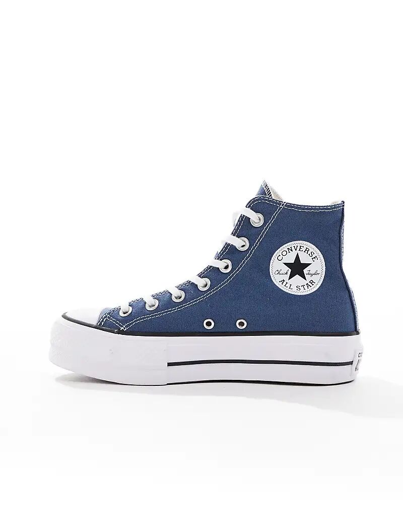 Кроссовки Converse Chuck Taylor All Star Lift Hi на платформе в темно-синем цвете — фото 2