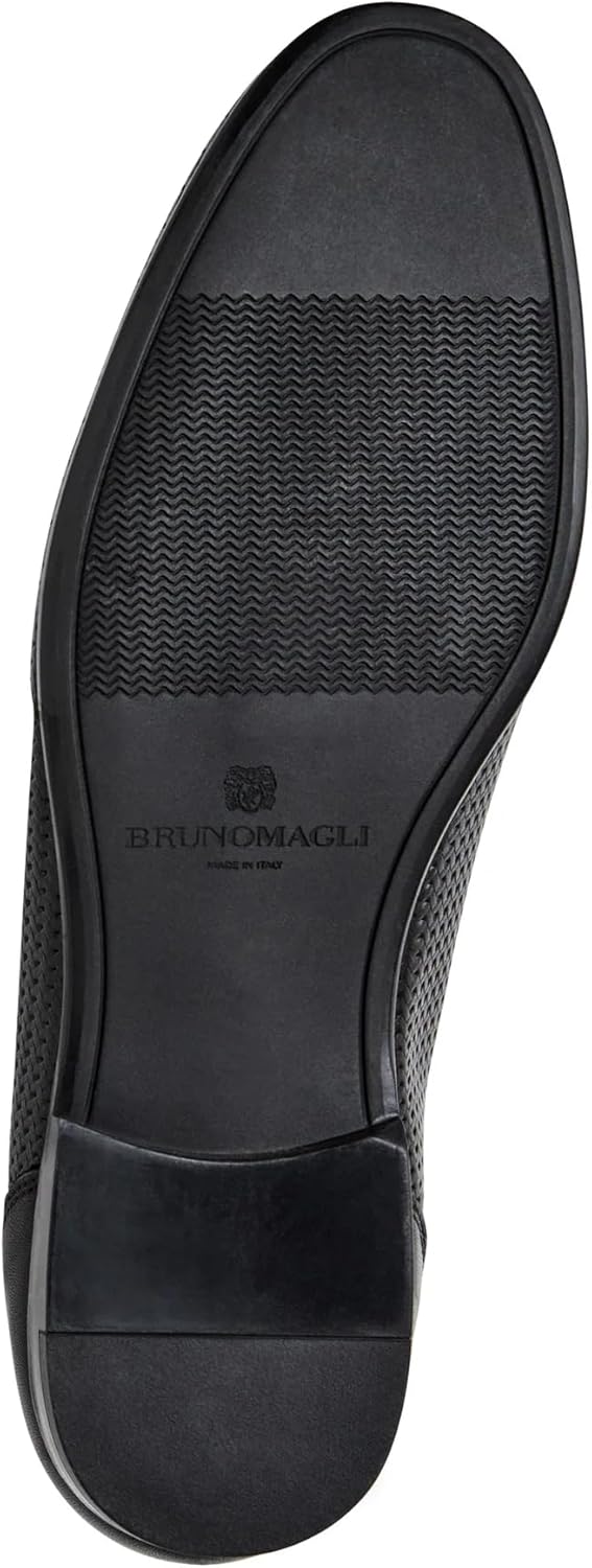 Мужские слипоны Bruno Magli Mens Lastra с плетеной отделкой, черный — фото 4