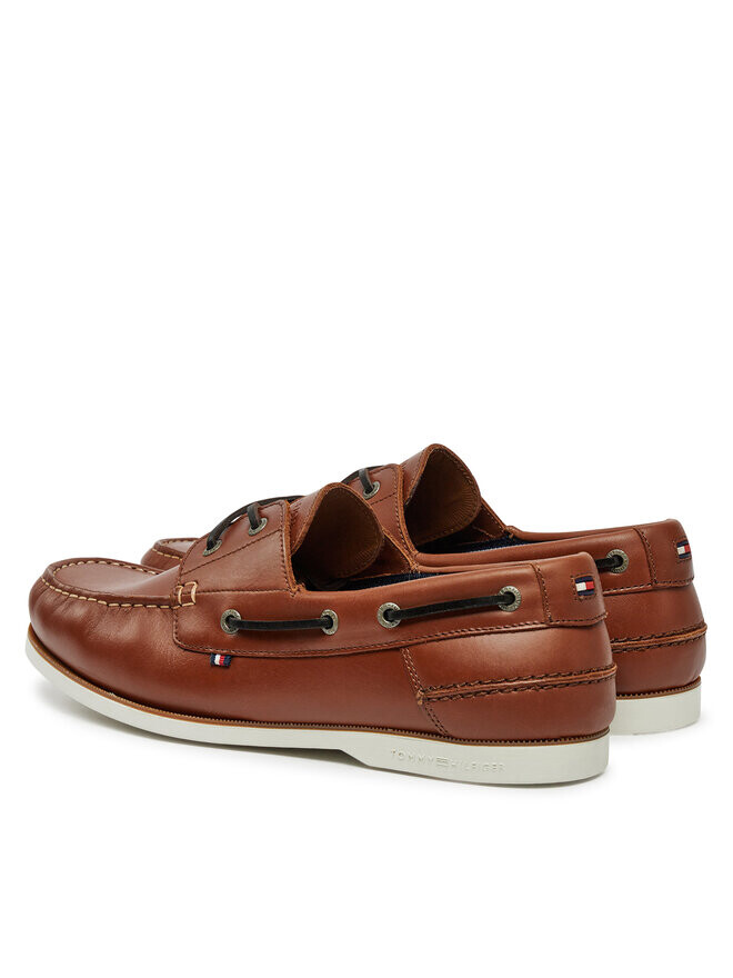 Туфли на плоской подошве Tommy Hilfiger Th Boat Shoe Core Lth FM0FM05569, коричневый — фото 3
