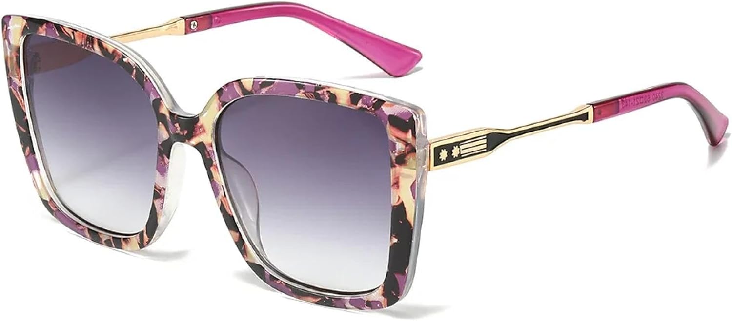 

Роскошные модные солнцезащитные очки с леопардовым принтом, тонкой оправой, увеличенного размера, женские солнцезащитные очки с градиентным цветом, мужские солнцезащитные очки UV400 TKKTLLT, Purple Leopard Grey