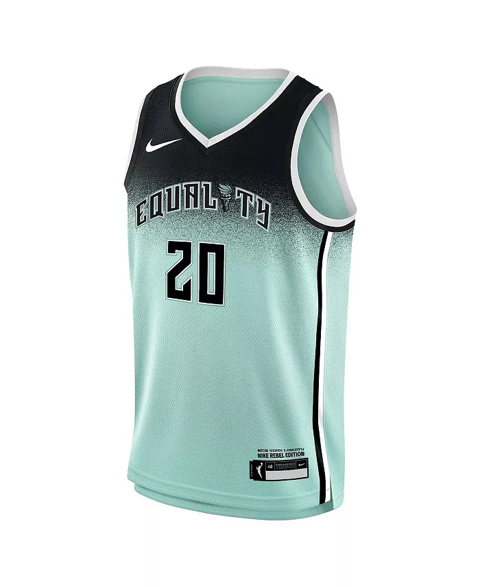 Футболка игрока New York Liberty 2023 Rebel Edition Victory для подростков Sabrina Ionescu Mint Nike — фото 3