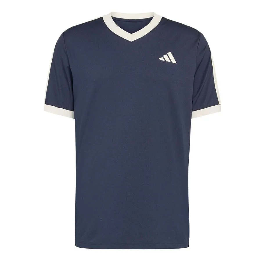 Adidas Футболка мужская синяя V-образный вырез Moderate