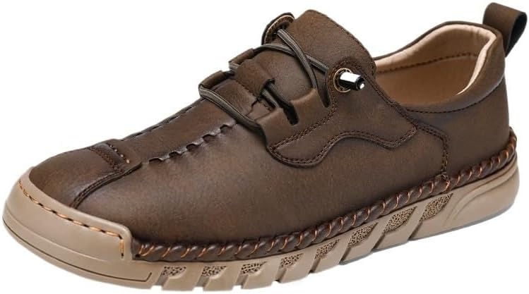 

Мужские повседневные кожаные туфли, слипоны, легкие ретро лоферы из кожи, оксфорд/дерби стиль, для работы, вождения, формальные, для вечеринок Zestrelax, коричневый