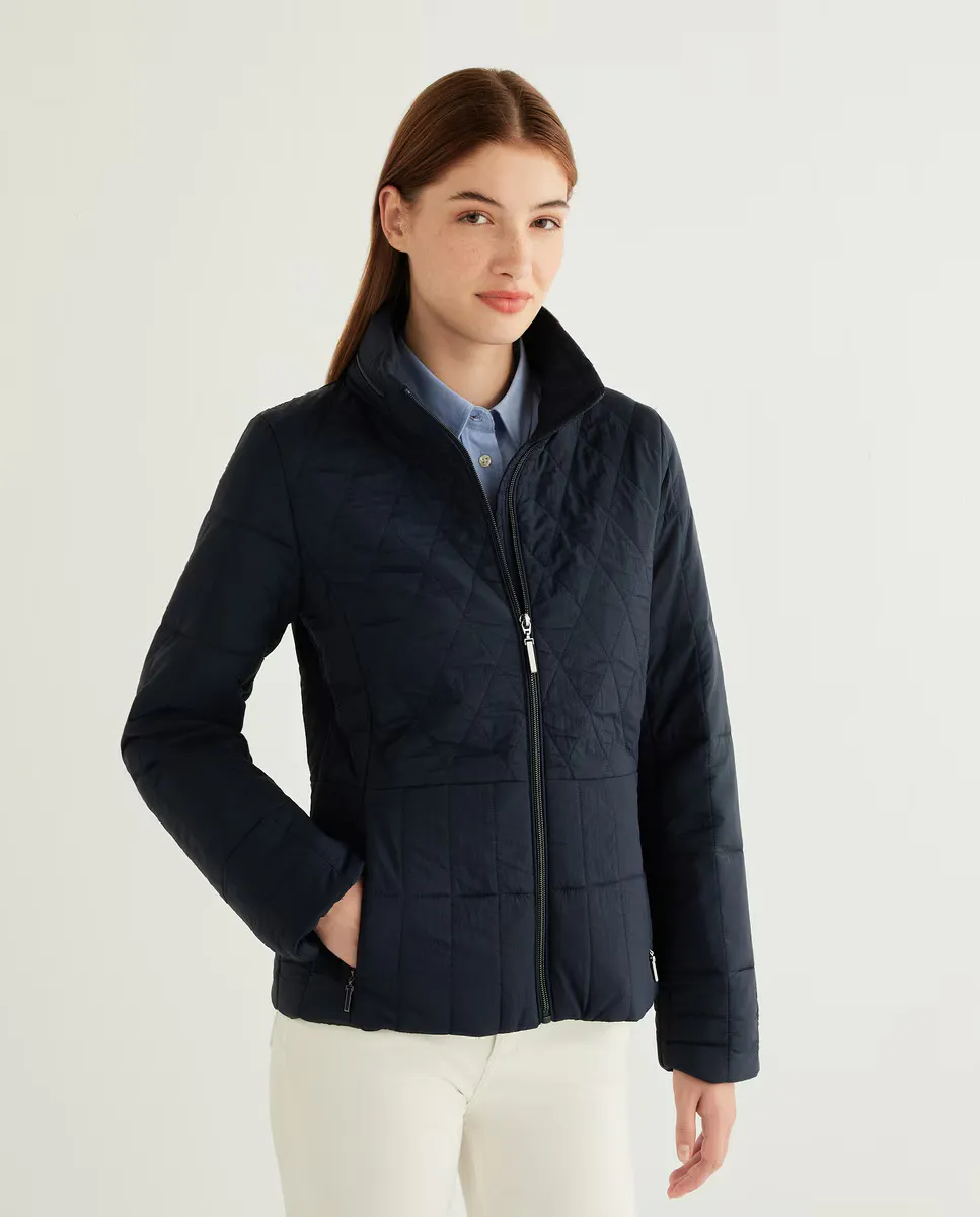 

Короткое сверхлегкое женское стеганое пальто Esprit Collection, темно-синий