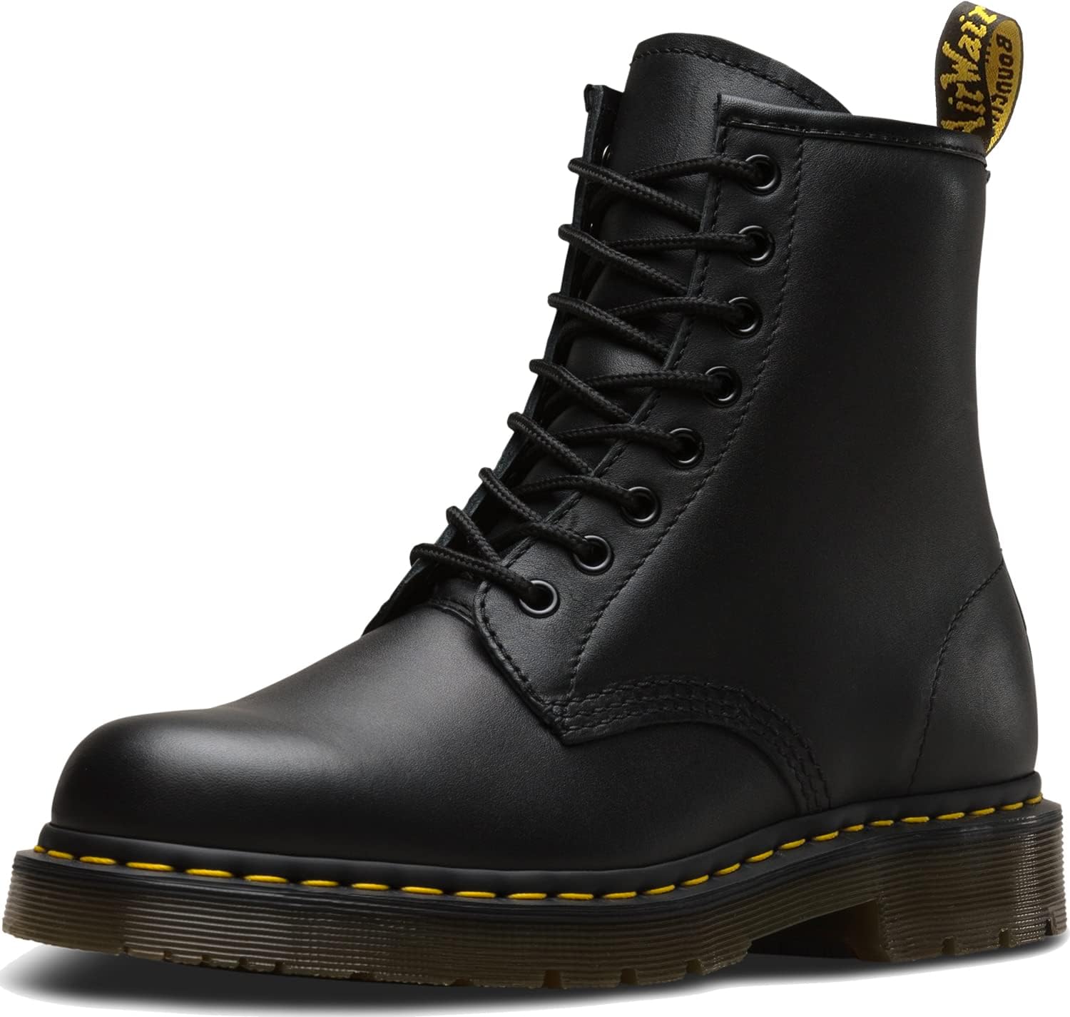 

Рабочие ботинки Dr. Martens 1460 Originals унисекс с 8 люверсами, мягким носком и нескользящей подошвой, высота 6 дюймов, Black Industrial Full Grain