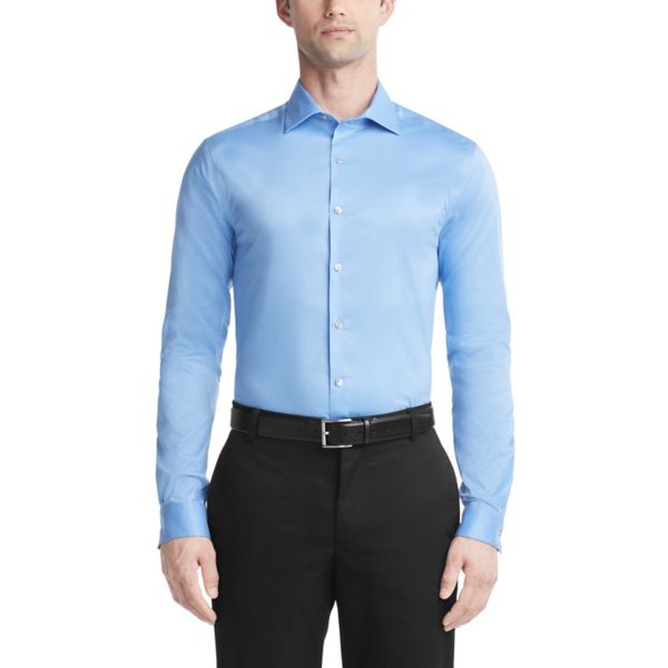 

Мужская облегающая рубашка из ультрамнущегося материала Van Heusen, цвет blue frost