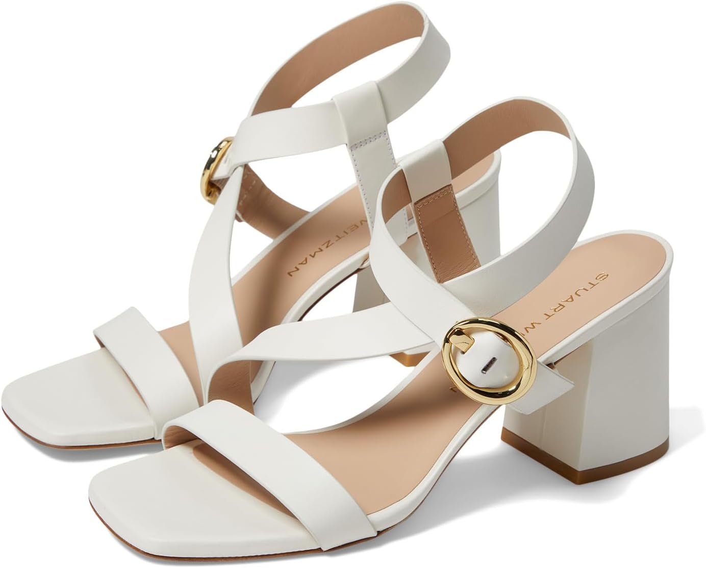 Сандалии Stuart Weitzman Benni 75 Sandal, кремовый