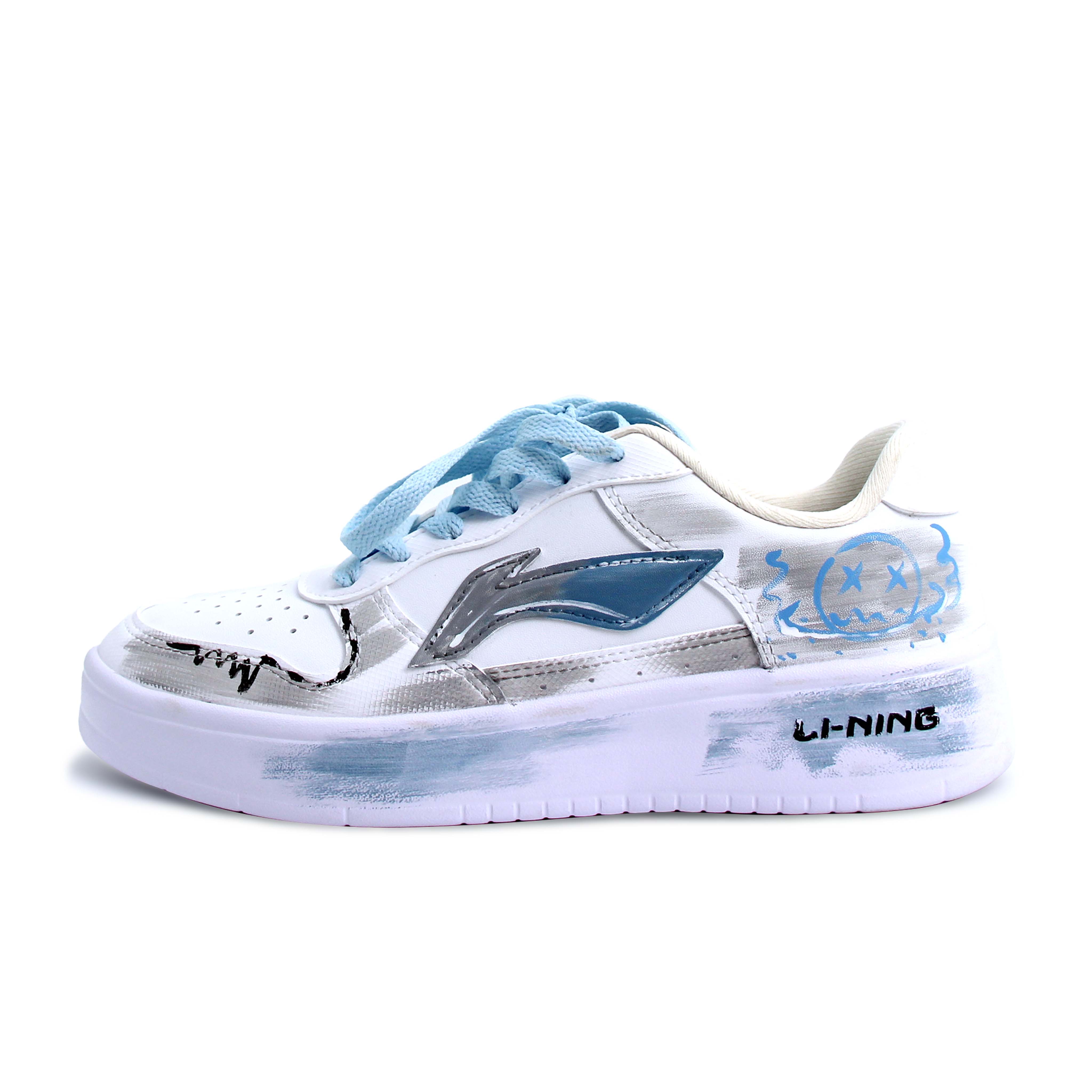 

LINING Кроссовки для скейтбординга Unisex Blue Gray Pontoon Boats Quick Dry Lightweight Breathable Low top
