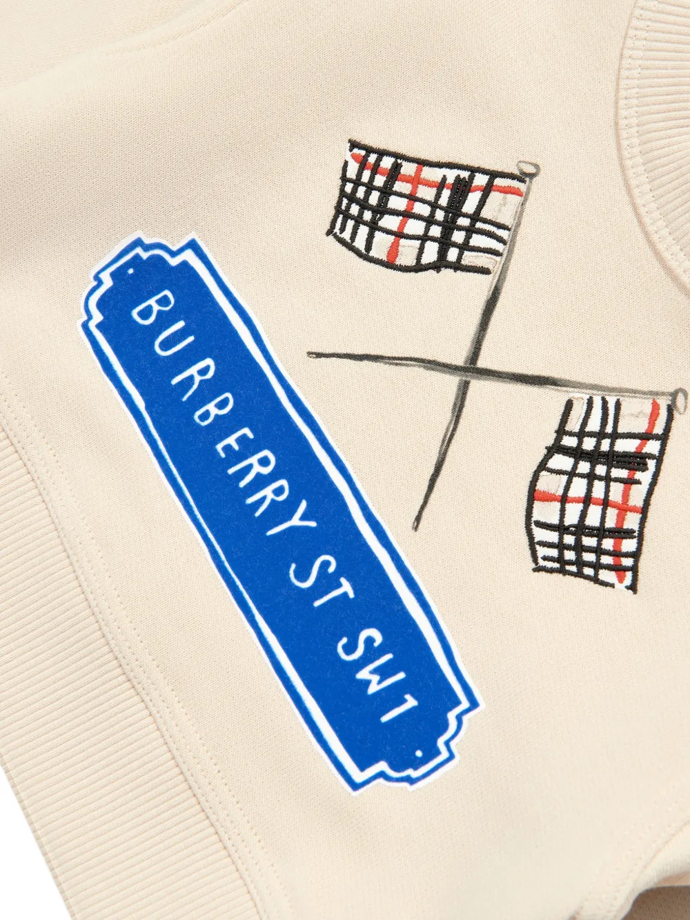 Свитшот с принтом флагов Burberry Kids, нейтральный — фото 4