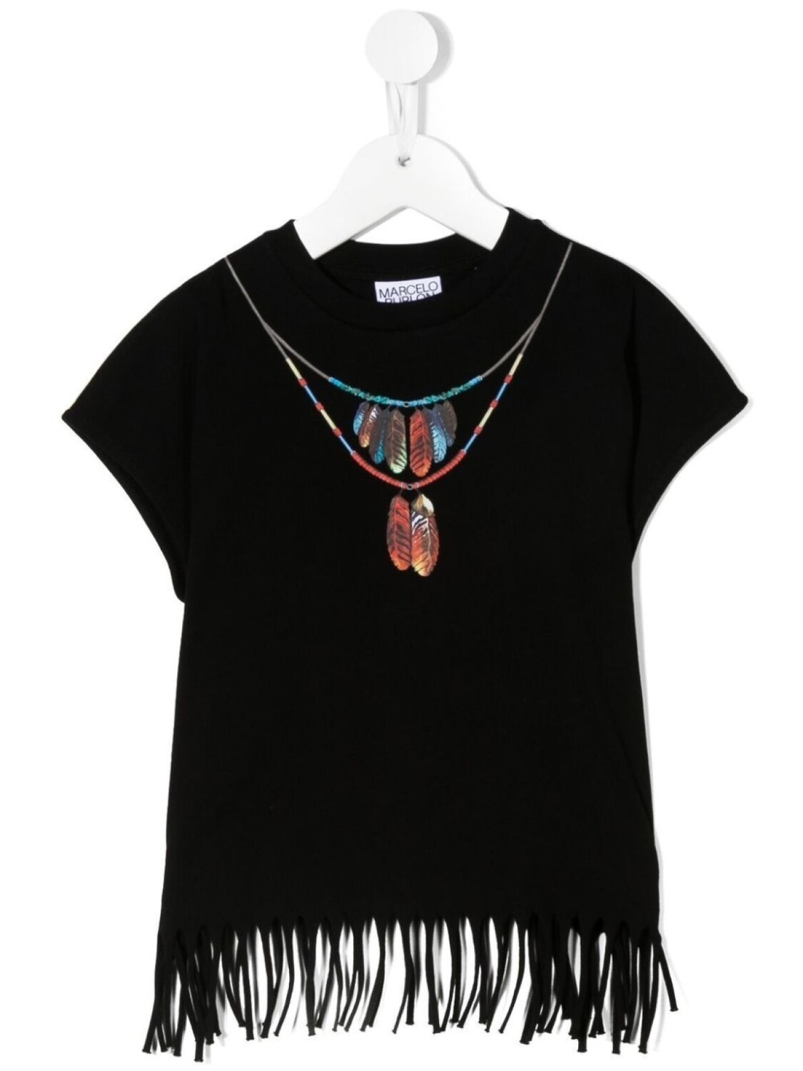 

Marcelo Burlon County Of Milan Kids топ с бахромой и принтом, черный