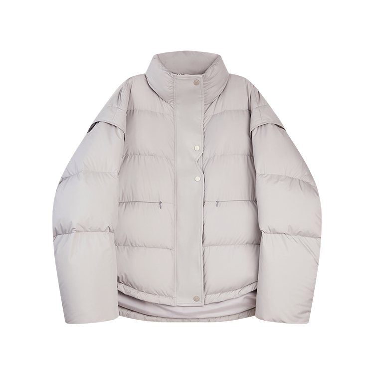 

ELLE Пуховик женский Light Gray со стойкой и умеренным объемом