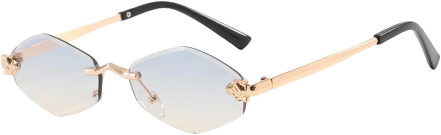 

Модные маленькие многоугольные солнцезащитные очки для женщин, роскошные коричневые ромбовидные очки, винтажные металлические солнцезащитные очки для женщин HHZZYVY, Gun Blue Yellow