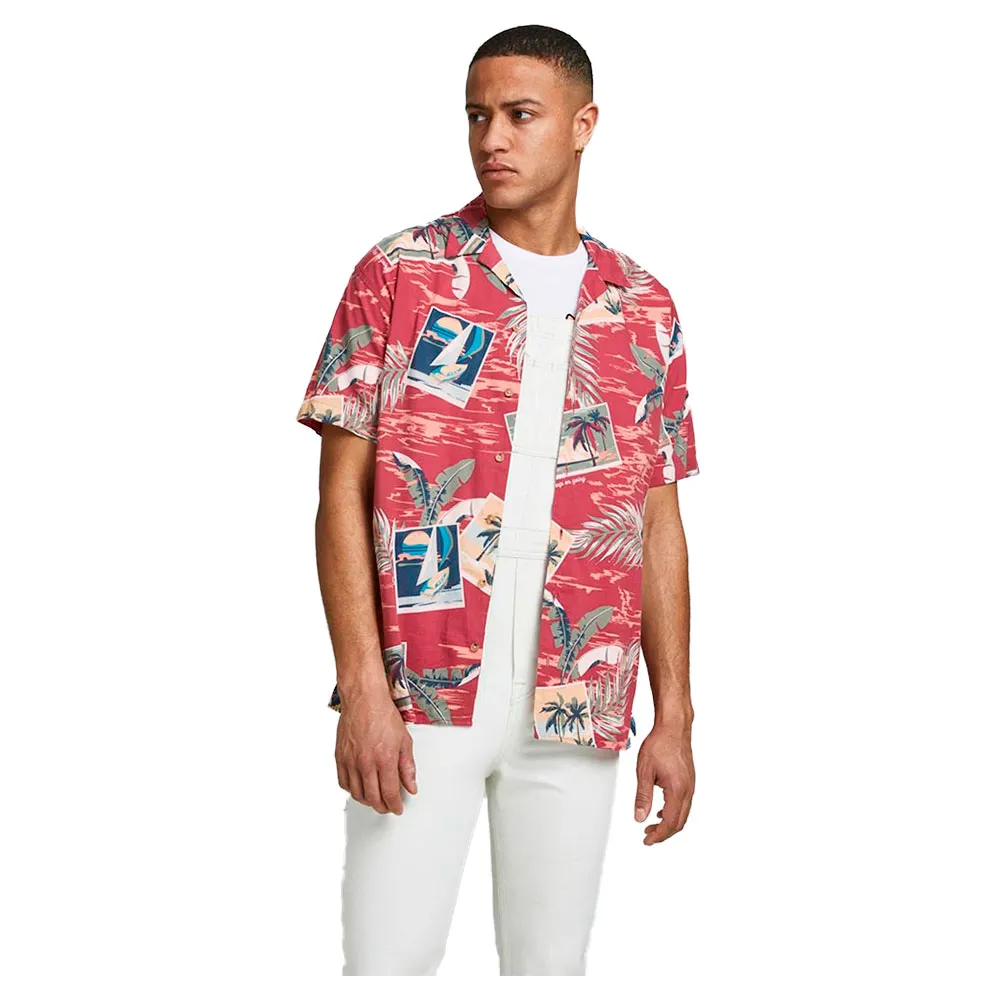 

Рубашка с коротким рукавом Jack & Jones Tropicana Resort, красный