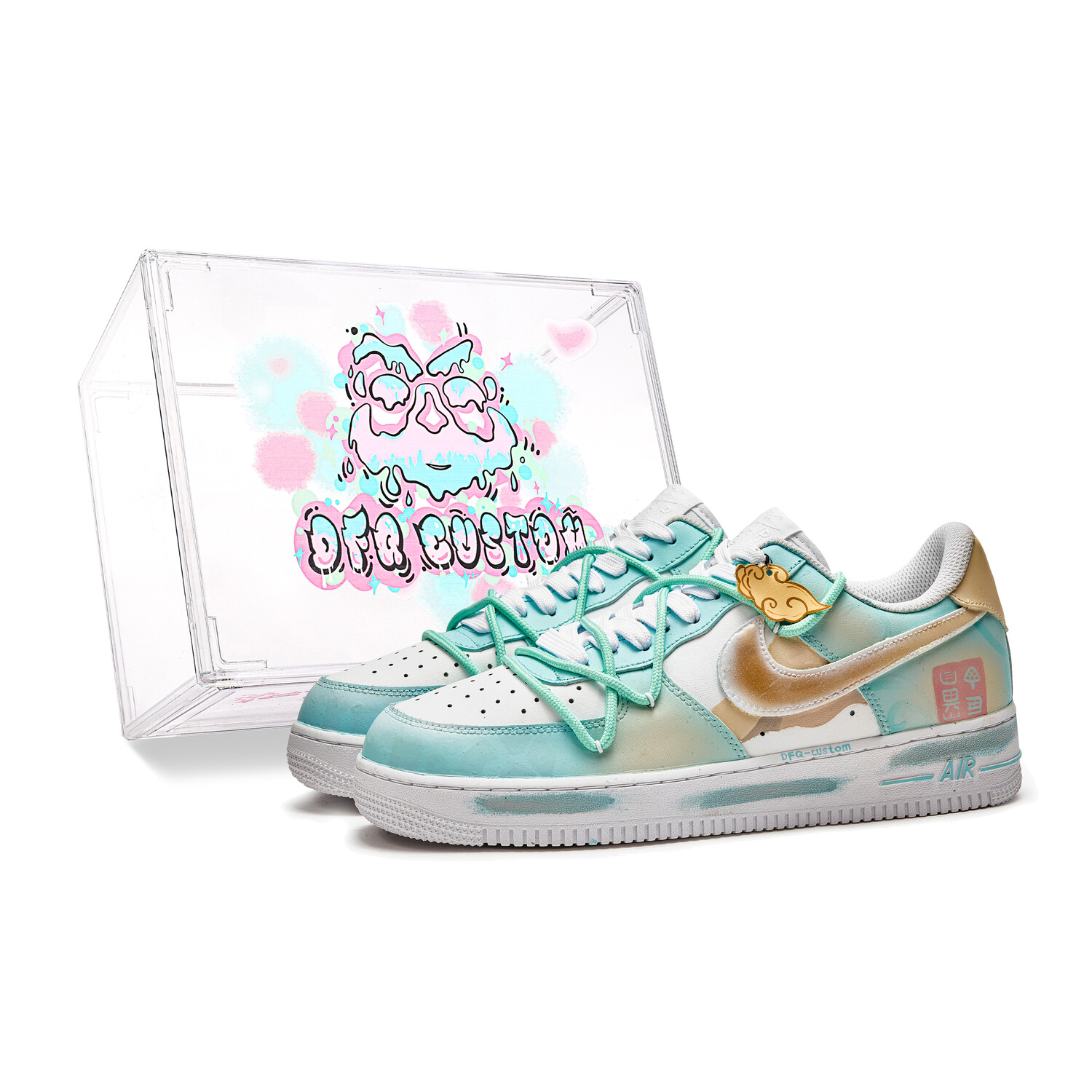 

Кроссовки Nike Air Force 1 Skateboarding Shoes Unisex Low-top Blue/white, синий