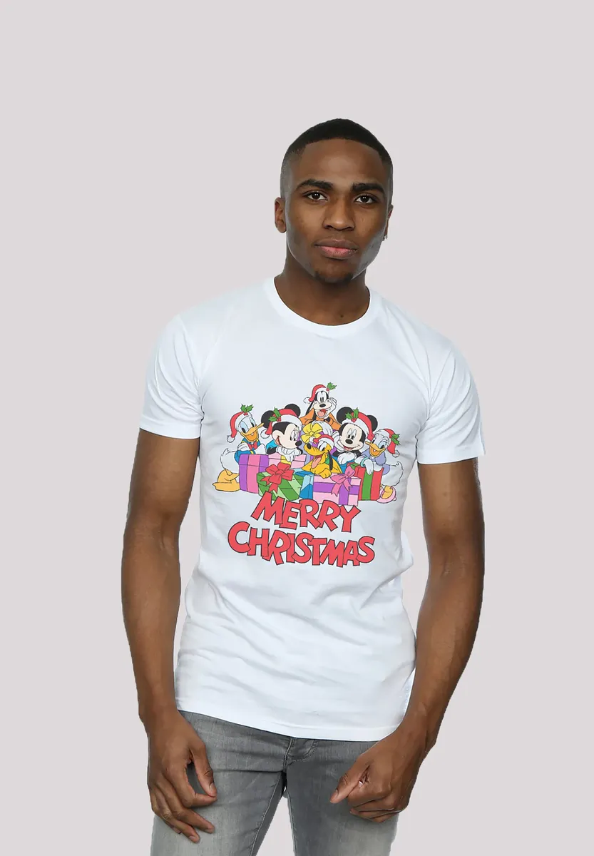

F4NT4STIC Футболка "Disney Mickey Mouse Merry Christmas", принт, белый