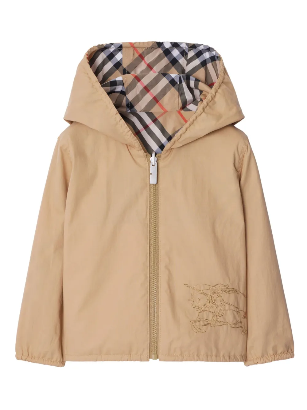 Двусторонняя куртка в клетку BURBERRY KIDS, нейтральный — фото 3