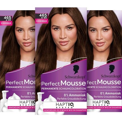

Перманентная пенка-краситель Perfect Mousse Schwarzkopf 465 Шоколадно-коричневый уровень 3 92,5 мл