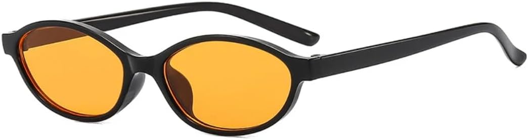 

Солнцезащитные очки с защитой UV400 | Овальная маленькая оправа, цветные линзы | Для женщин и мужчин, для занятий спортом на открытом воздухе и вождения DSVIGF, Black Yellow