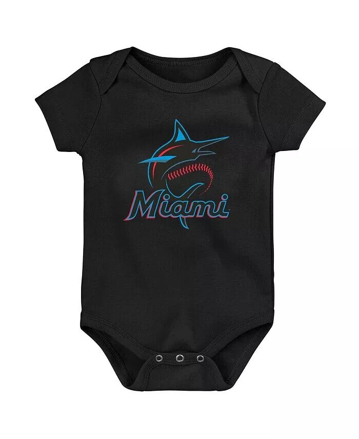 

Черный комбинезон с логотипом основной команды Miami Marlins для новорожденных и младенцев и девочек Outerstuff