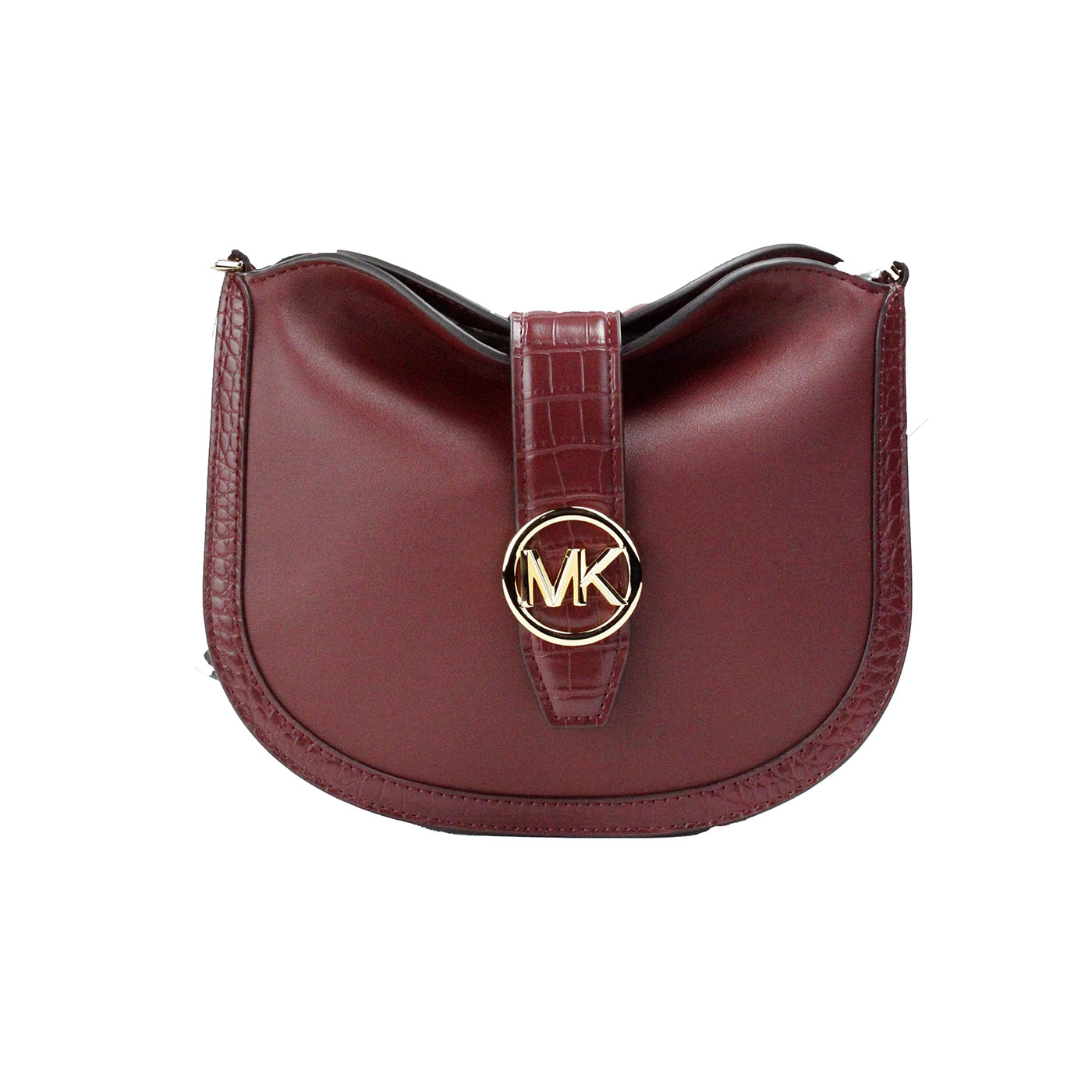 

Маленькая сумка через плечо из темной вишневой кожи, с складкой Michael Kors
