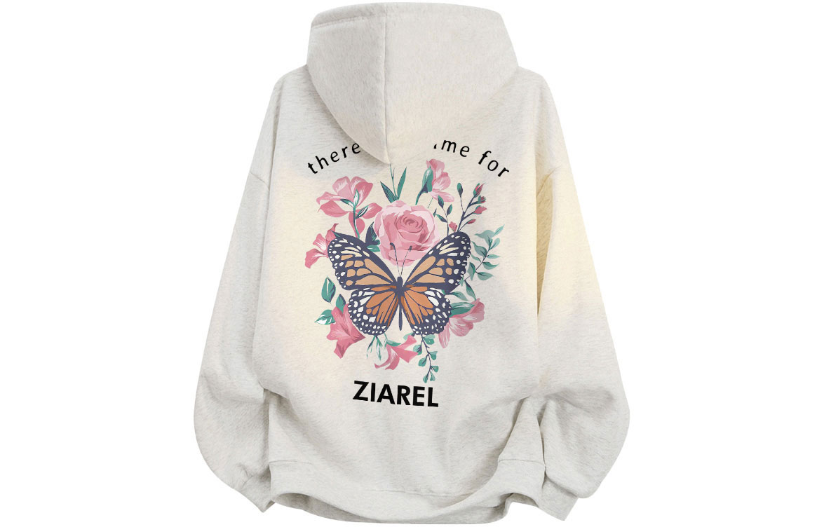 

Толстовка Unisex Hooded Moderate Heavyweight ZIAREL, белый heather серый