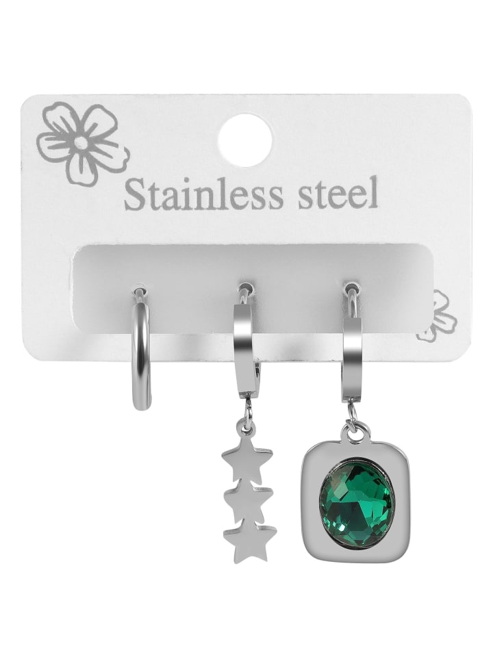 

Adeliás Женские серьги - Серьги-кольца из нержавеющей стали серебристого цвета