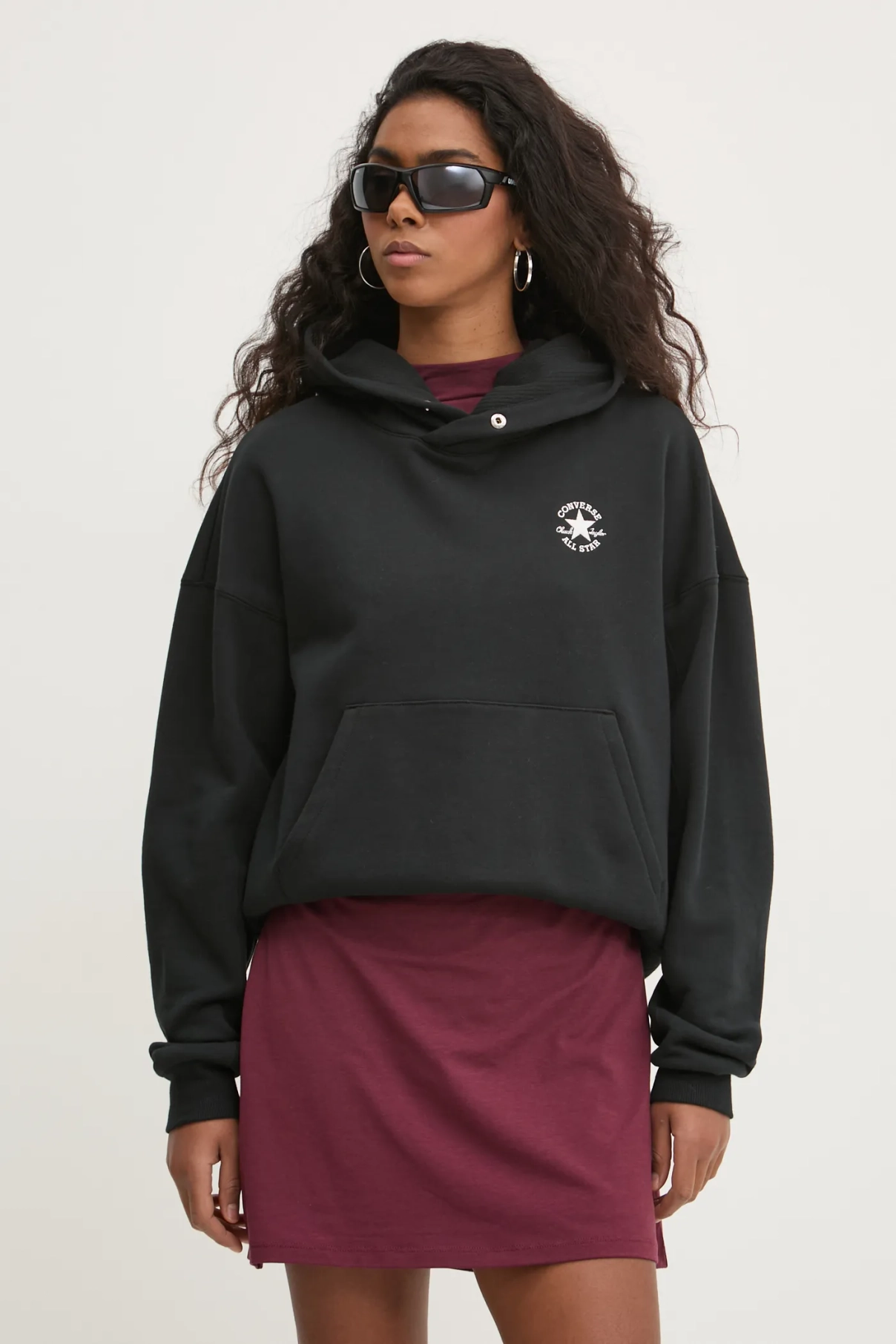

Хлопковая толстовка Converse, черный