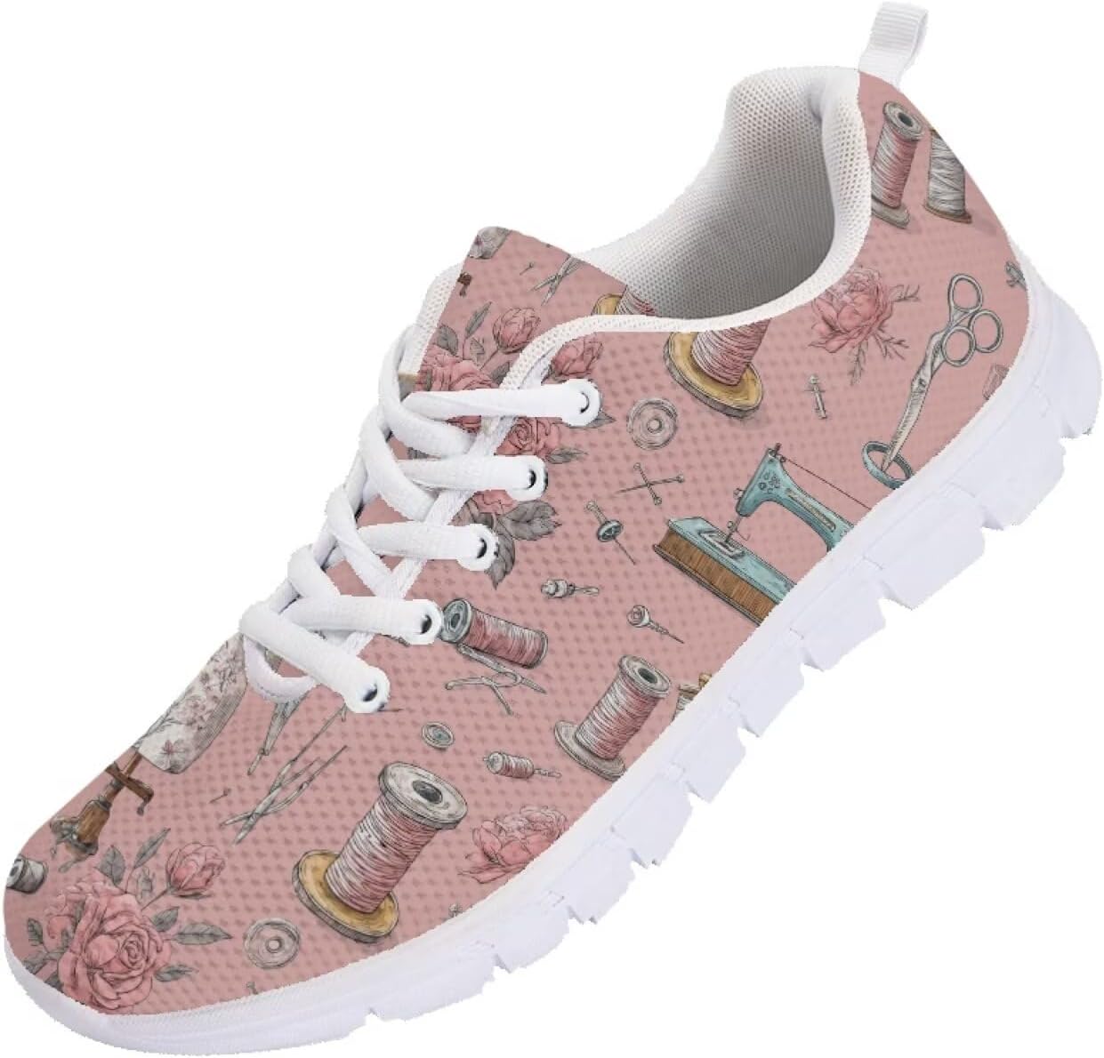 

Мужские кроссовки Funnydude с забавным принтом 2025 года Легкие дышащие удобные спортивные туфли, Cartoon Sewing Machine