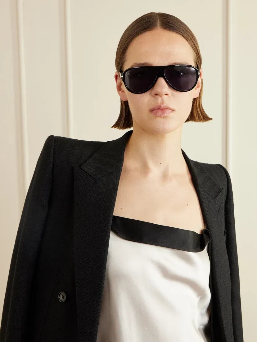 Солнцезащитные очки-авиаторы Samuele из ацетата TOM FORD Eyewear, черный — фото 2
